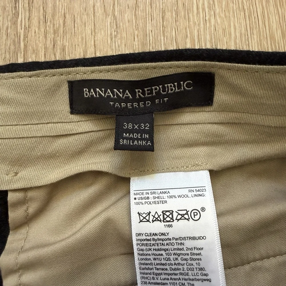 Banana Republic Tapered Fit Pants 38x32 Vitale Barberis Canonico Flannel‎ 120s